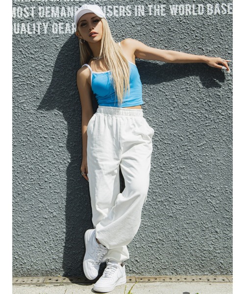 EGOIST（エゴイスト）の「サイドスリットジョガーパンツ（スウェットパンツ・レディース・ブラック/ホワイト・FREE）」の5枚目の写真