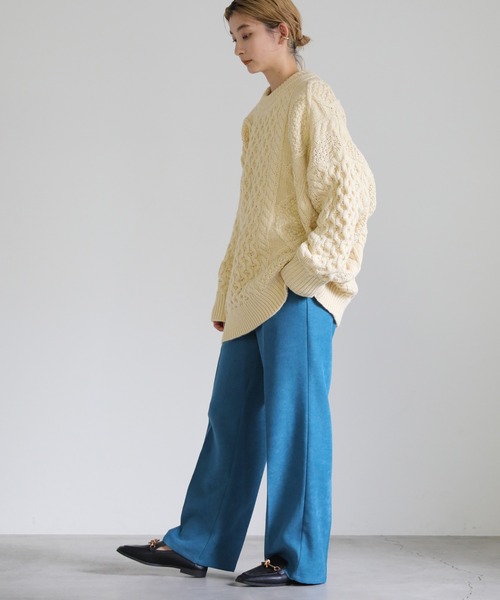 select MOCA（セレクトモカ）の「フィッシャーマンルーズニット（ニット/セーター・レディース・オレンジ/アイボリー/ライトカーキ・FREE）」の19枚目の写真