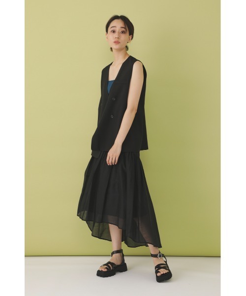 SHEL'TTER ORIGINAL（シェルターオリジナル）の「ボリュームロングスカート（スカート・レディース・ライトグレー/ブラック・SMALL/MEDIUM）」の2枚目の写真