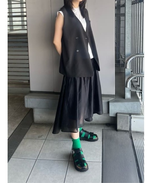 SHEL'TTER ORIGINAL（シェルターオリジナル）の「ボリュームロングスカート（スカート・レディース・ライトグレー/ブラック・SMALL/MEDIUM）」の5枚目の写真