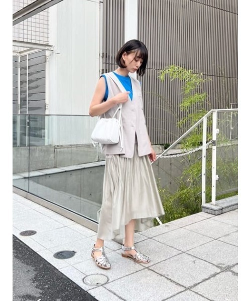 SHEL'TTER ORIGINAL（シェルターオリジナル）の「ボリュームロングスカート（スカート・レディース・ライトグレー/ブラック・SMALL/MEDIUM）」の4枚目の写真