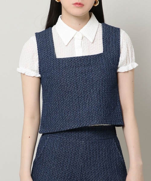 ALAND（エーランド）の「3.3Field Trip／デニムメッシュクロップタンク 2299885（タンクトップ・レディース・ライトブルー/ブルー・FREE）」の9枚目の写真