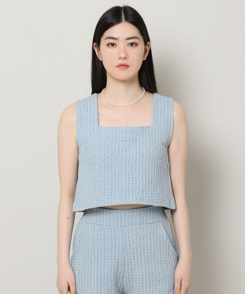 ALAND（エーランド）の「3.3Field Trip／デニムメッシュクロップタンク 2299885（タンクトップ・レディース・ライトブルー/ブルー・FREE）」の10枚目の写真