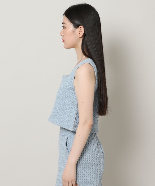 ALAND（エーランド）の「3.3Field Trip／デニムメッシュクロップタンク 2299885（タンクトップ・レディース・ライトブルー/ブルー・FREE）」の4枚目の写真