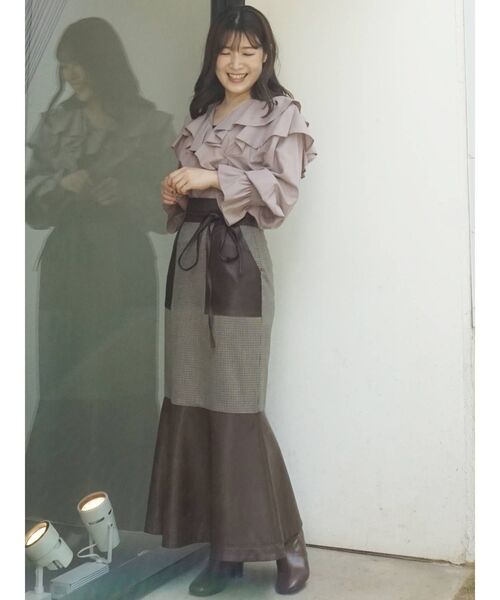 MERCURYDUO（マーキュリーデュオ）の「チェックラッフルブラウス（シャツ/ブラウス・レディース・オフホワイト/ピンク/その他1・FREE）」の16枚目の写真