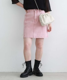 カラーデニム台形ミニスカート
