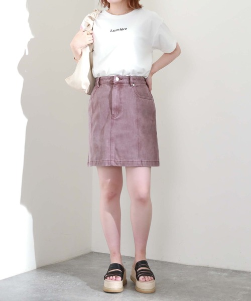 archives(アルシーヴ)の「カラーデニム台形ミニスカート(デニムスカート・レディース・ブラウン/ピンク/アイボリー・SMALL/MEDIUM)」の14枚目の写真