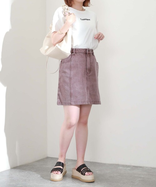 archives(アルシーヴ)の「カラーデニム台形ミニスカート(デニムスカート・レディース・ブラウン/ピンク/アイボリー・SMALL/MEDIUM)」の10枚目の写真