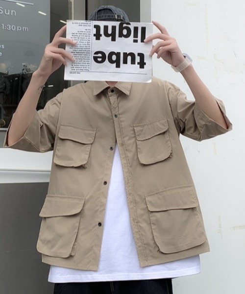 MGV(エムジーヴィー)の「4ポケットシンプルシャツ(シャツ/ブラウス・メンズ・ブラック/ベージュ/グリーン・MEDIUM/LARGE/X-LARGE)」の22枚目の写真