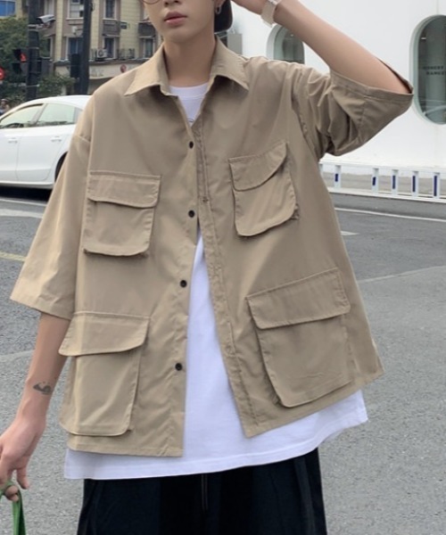 MGV(エムジーヴィー)の「4ポケットシンプルシャツ(シャツ/ブラウス・メンズ・ブラック/ベージュ/グリーン・MEDIUM/LARGE/X-LARGE)」の20枚目の写真
