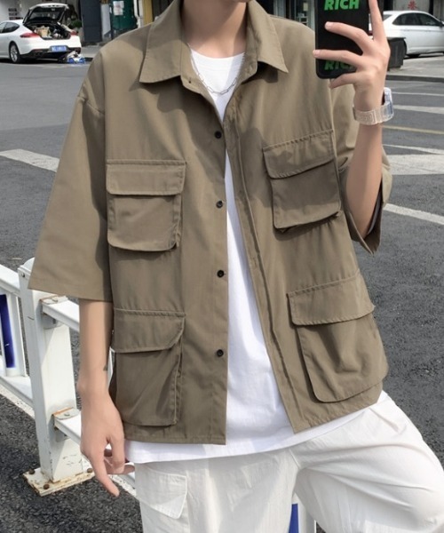 MGV(エムジーヴィー)の「4ポケットシンプルシャツ(シャツ/ブラウス・メンズ・ブラック/ベージュ/グリーン・MEDIUM/LARGE/X-LARGE)」の18枚目の写真
