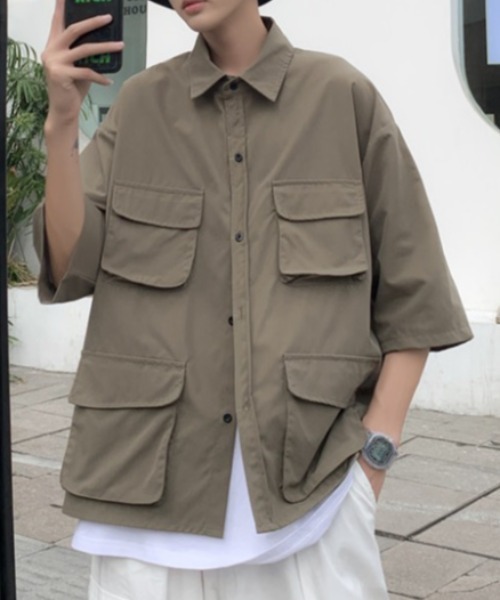 MGV(エムジーヴィー)の「4ポケットシンプルシャツ(シャツ/ブラウス・メンズ・ブラック/ベージュ/グリーン・MEDIUM/LARGE/X-LARGE)」の21枚目の写真