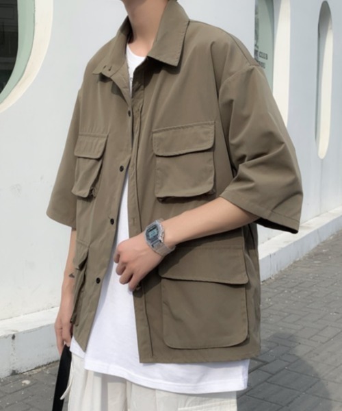MGV(エムジーヴィー)の「4ポケットシンプルシャツ(シャツ/ブラウス・メンズ・ブラック/ベージュ/グリーン・MEDIUM/LARGE/X-LARGE)」の12枚目の写真