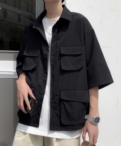MGV(エムジーヴィー)の「4ポケットシンプルシャツ(シャツ/ブラウス・メンズ・ブラック/ベージュ/グリーン・MEDIUM/LARGE/X-LARGE)」の10枚目の写真