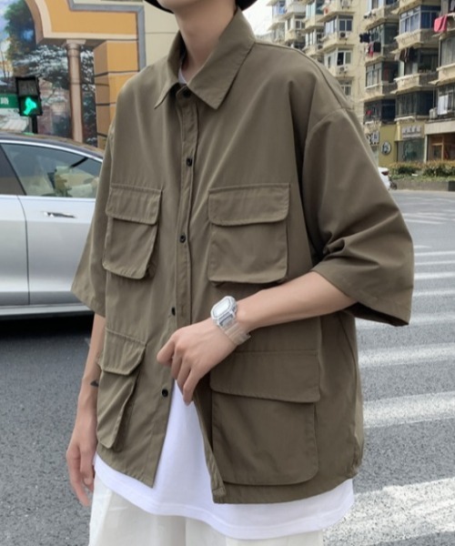 MGV(エムジーヴィー)の「4ポケットシンプルシャツ(シャツ/ブラウス・メンズ・ブラック/ベージュ/グリーン・MEDIUM/LARGE/X-LARGE)」の8枚目の写真