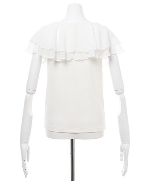 INGNI(イング)の「フリル異素材/トップス(Tシャツ/カットソー・レディース・ブラック/オフホワイト/グレー系その他/ブラウン・M)」の7枚目の写真