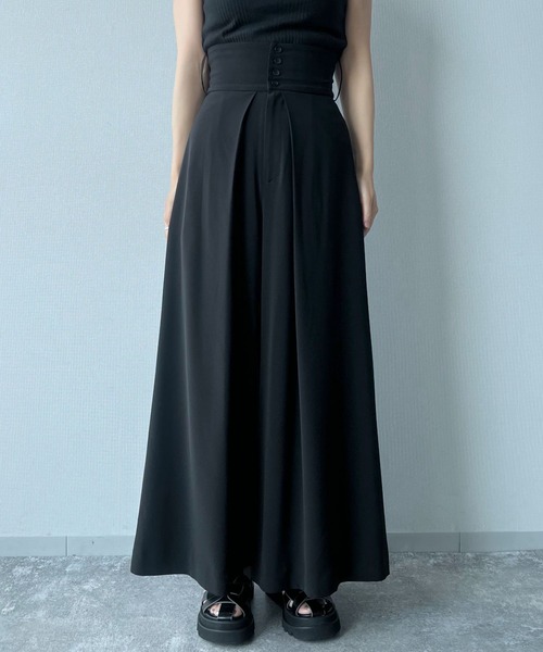 HARE（ハレ）の「ハイウエストスーパーワイドパンツ(HARE)（スラックス・レディース・ブラック/パープル・FREE）」の6枚目の写真