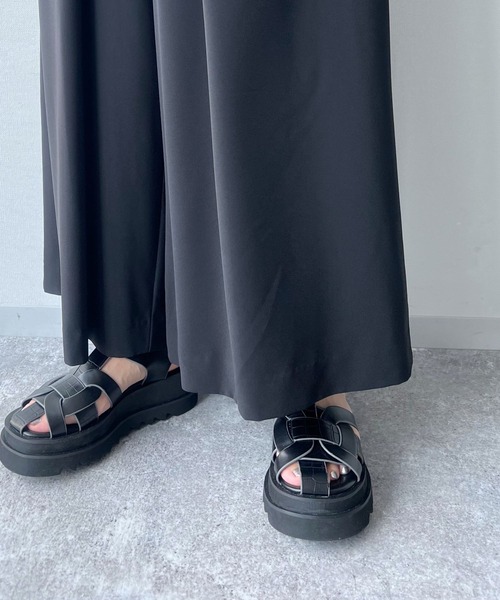 HARE（ハレ）の「ハイウエストスーパーワイドパンツ(HARE)（スラックス・レディース・ブラック/パープル・FREE）」の11枚目の写真