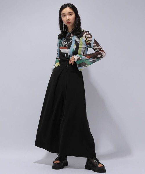 HARE（ハレ）の「ハイウエストスーパーワイドパンツ(HARE)（スラックス・レディース・ブラック/パープル・FREE）」の16枚目の写真