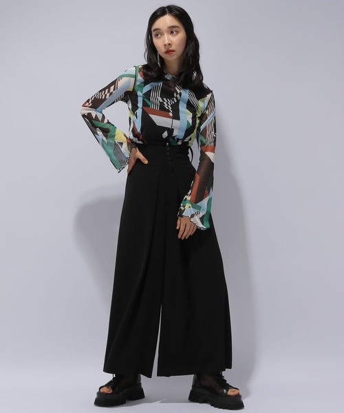 HARE（ハレ）の「ハイウエストスーパーワイドパンツ(HARE)（スラックス・レディース・ブラック/パープル・FREE）」の17枚目の写真