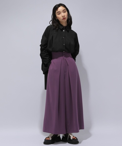 HARE（ハレ）の「ハイウエストスーパーワイドパンツ(HARE)（スラックス・レディース・ブラック/パープル・FREE）」の20枚目の写真