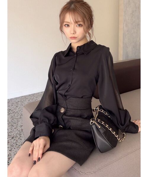 RESEXXY（リゼクシー）の「キルティングチェーンバッグ（ショルダーバッグ・レディース・ブラック/ピンク/アイボリー・FREE）」の13枚目の写真