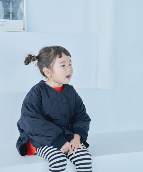 LOWRYS FARM（ローリーズファーム）の「キルティングブルゾン　287653（ブルゾン・キッズ・ブラック/アイボリー/カーキ・150cm/120cm/130cm/110cm/140cm）」の4枚目の写真