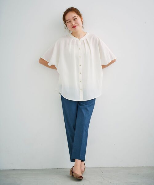 le.coeur blanc(ルクールブラン)の「アサレチックテーパードパンツ(スラックス・レディース・オレンジ/オリーブ/ネイビー・34/36/38/40)」の16枚目の写真