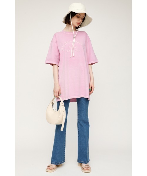 SLY(スライ)の「WASHED LOGO T/SH ウォッシュド ロゴ Tシャツ オーバーサイズ ビッグTシャツ(Tシャツ/カットソー・レディース・ブルー/ミント/ピンク/ホワイト・FREE)」の9枚目の写真