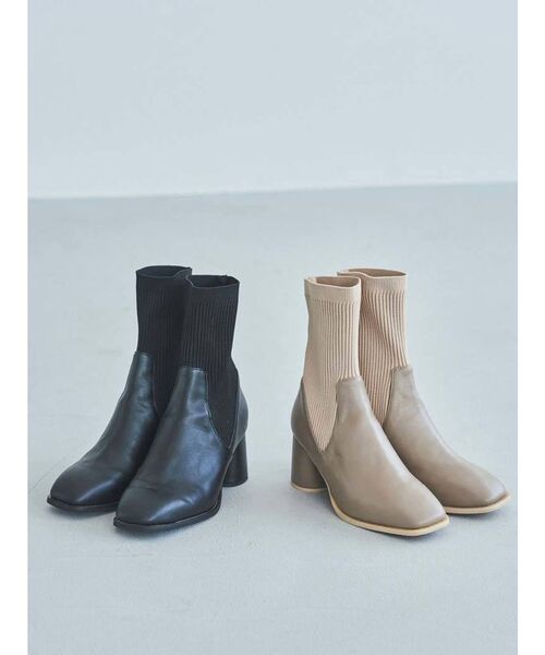 dazzlin(ダズリン)の「ソックスタイトショートブーツ(ブーツ・レディース・ブラック/ベージュ・MEDIUM/LARGE)」の8枚目の写真