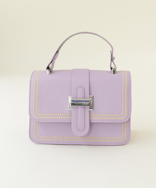 Shelly island（シェリーアイランド）の「2WAYミニスクエアバッグ（ハンドバッグ・レディース・ホワイト/パープル/イエロー・FREE）」の4枚目の写真