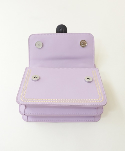 Shelly island（シェリーアイランド）の「2WAYミニスクエアバッグ（ハンドバッグ・レディース・ホワイト/パープル/イエロー・FREE）」の7枚目の写真