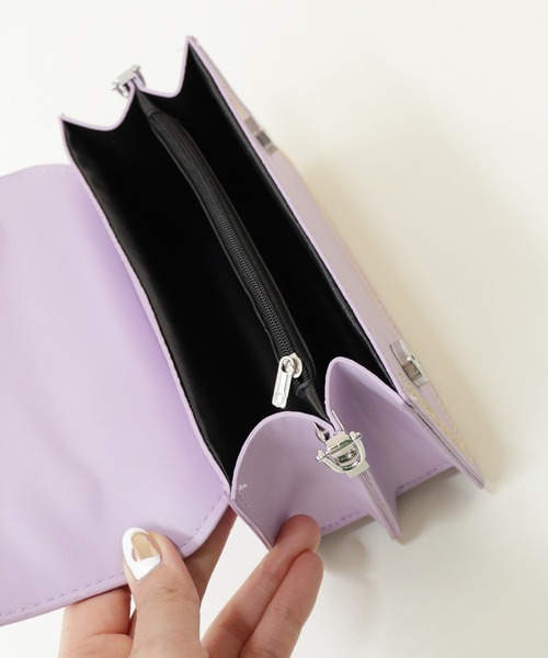 Shelly island（シェリーアイランド）の「2WAYミニスクエアバッグ（ハンドバッグ・レディース・ホワイト/パープル/イエロー・FREE）」の8枚目の写真