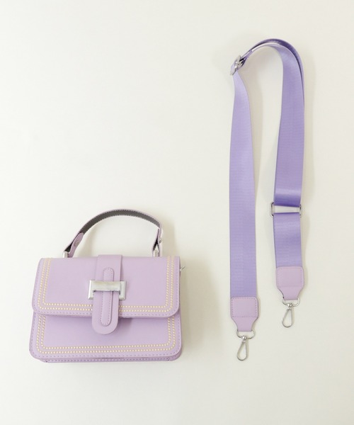 Shelly island（シェリーアイランド）の「2WAYミニスクエアバッグ（ハンドバッグ・レディース・ホワイト/パープル/イエロー・FREE）」の9枚目の写真