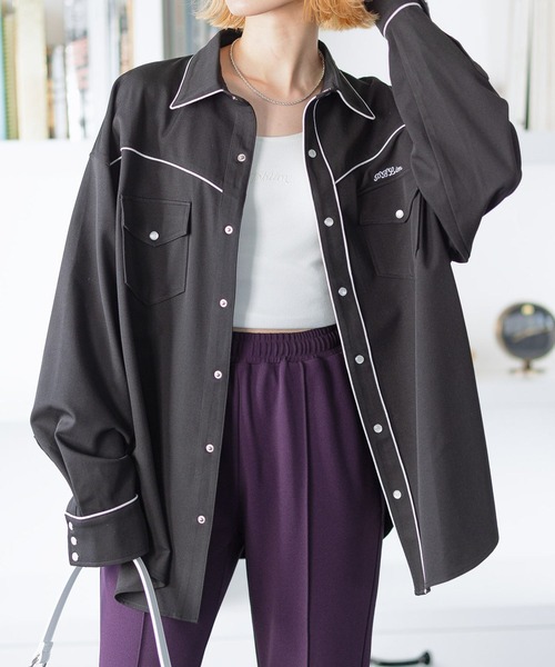 PBLIM（ページボーイリム）の「PAGEBOYLIM/ウエスタンシャツ（シャツ/ブラウス・レディース・イエロー系その他/ブラウン/ブラック・FREE）」の2枚目の写真