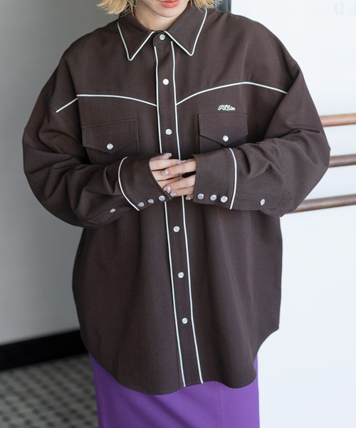 PBLIM（ページボーイリム）の「PAGEBOYLIM/ウエスタンシャツ（シャツ/ブラウス・レディース・イエロー系その他/ブラウン/ブラック・FREE）」の18枚目の写真