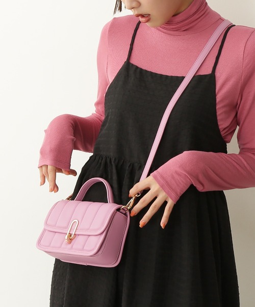 N.（N. Natural Beauty Basic）（エヌエヌナチュラルビューティーベーシック）の「【横田ひかるさん着用】◆キルティングフラップミニショルダーバッグ（ショルダーバッグ・レディース・ブラック/ピンク/ブラウン系その他・ﾌﾘ-）」の3枚目の写真