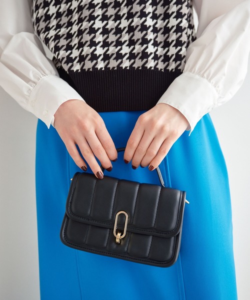 N.（N. Natural Beauty Basic）（エヌエヌナチュラルビューティーベーシック）の「【横田ひかるさん着用】◆キルティングフラップミニショルダーバッグ（ショルダーバッグ・レディース・ブラック/ピンク/ブラウン系その他・ﾌﾘ-）」の2枚目の写真