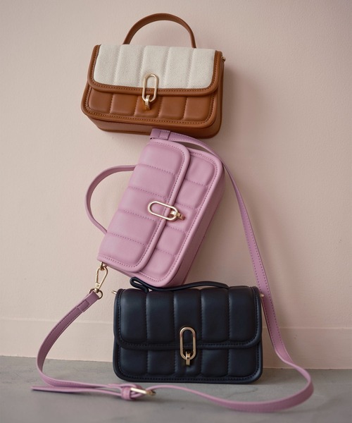 N.（N. Natural Beauty Basic）（エヌエヌナチュラルビューティーベーシック）の「【横田ひかるさん着用】◆キルティングフラップミニショルダーバッグ（ショルダーバッグ・レディース・ブラック/ピンク/ブラウン系その他・ﾌﾘ-）」の15枚目の写真