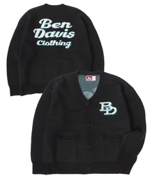 BEN DAVIS/ベンデイビス オーバーサイズ バック刺繍 ワンポイント ロゴ ニットカーディガン