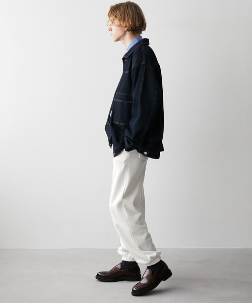 EMMA CLOTHES（エマクローズ）の「ピンタックルーズテーパードスウェットジョガーパンツ EMMA CLOTHES（スウェットパンツ・メンズ・ライラック/アイボリー/チャコール/セージグリーン/ブラック・S/M/L）」の12枚目の写真