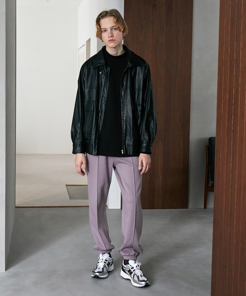 EMMA CLOTHES（エマクローズ）の「ピンタックルーズテーパードスウェットジョガーパンツ EMMA CLOTHES（スウェットパンツ・メンズ・ライラック/アイボリー/チャコール/セージグリーン/ブラック・S/M/L）」の21枚目の写真