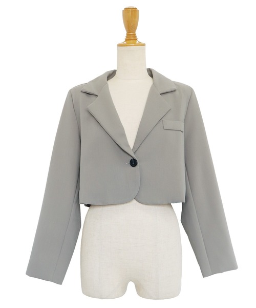 BLUEEAST（ブルーイースト）の「ショートジャケット（テーラードジャケット・レディース・ブラック/ベージュ/グレイッシュベージュ/グレー系/ブラック系・MEDIUM/LARGE）」の15枚目の写真