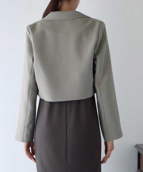 BLUEEAST（ブルーイースト）の「ショートジャケット（テーラードジャケット・レディース・ブラック/ベージュ/グレイッシュベージュ/グレー系/ブラック系・MEDIUM/LARGE）」の18枚目の写真