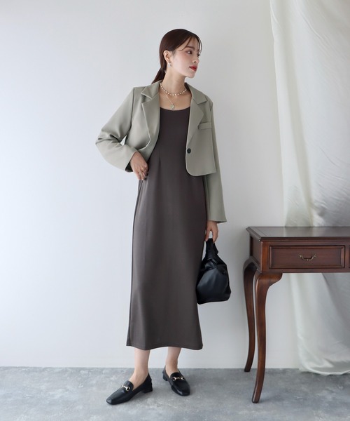 BLUEEAST（ブルーイースト）の「ショートジャケット（テーラードジャケット・レディース・ブラック/ベージュ/グレイッシュベージュ/グレー系/ブラック系・MEDIUM/LARGE）」の14枚目の写真