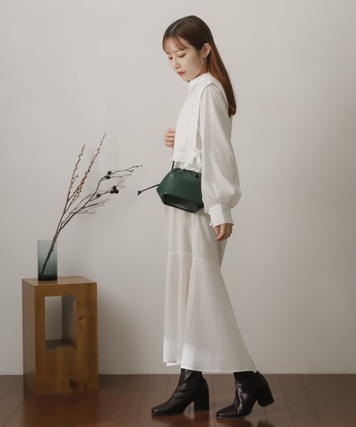 SENSE OF PLACE by URBAN RESEARCH（センスオブプレイスバイアーバンリサーチ）の「ベストレイヤードシャツワンピース（ワンピース・レディース・チャコールグレー/オフホワイト/グリーン系その他/ブルー系その他/イエロー系その他・ONE/S）」の11枚目の写真