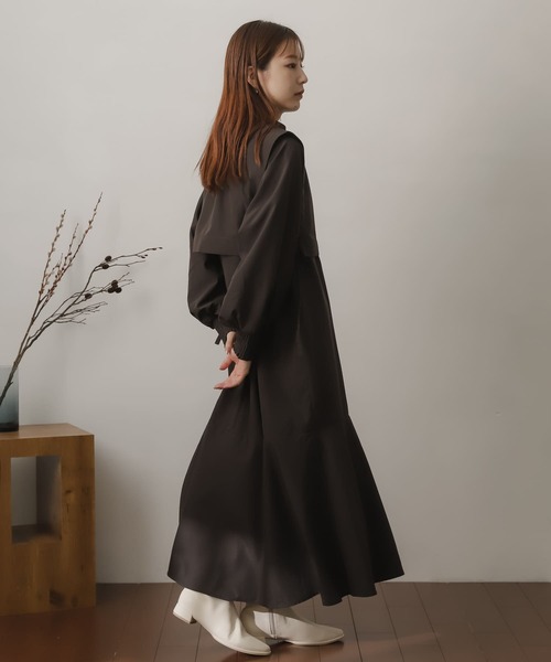 SENSE OF PLACE by URBAN RESEARCH（センスオブプレイスバイアーバンリサーチ）の「ベストレイヤードシャツワンピース（ワンピース・レディース・チャコールグレー/オフホワイト/グリーン系その他/ブルー系その他/イエロー系その他・ONE/S）」の14枚目の写真