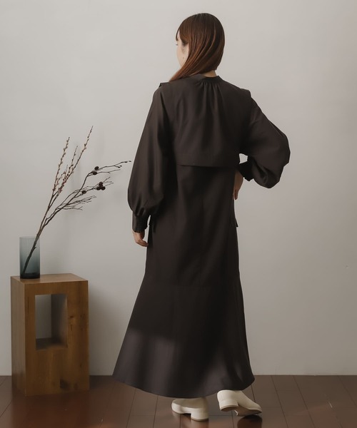 SENSE OF PLACE by URBAN RESEARCH（センスオブプレイスバイアーバンリサーチ）の「ベストレイヤードシャツワンピース（ワンピース・レディース・チャコールグレー/オフホワイト/グリーン系その他/ブルー系その他/イエロー系その他・ONE/S）」の16枚目の写真