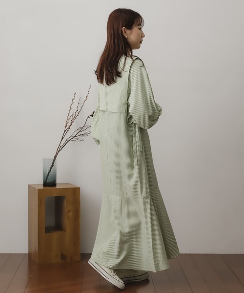 SENSE OF PLACE by URBAN RESEARCH（センスオブプレイスバイアーバンリサーチ）の「ベストレイヤードシャツワンピース（ワンピース・レディース・チャコールグレー/オフホワイト/グリーン系その他/ブルー系その他/イエロー系その他・ONE/S）」の19枚目の写真