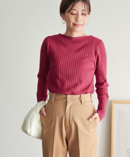 URBAN RESEARCH DOORS - リブボートネックニット IVORY URBAN RESEARCH DOORS - リブボートネックニット IVORYの通販 by